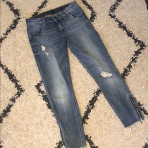 Taylor straight leg denim with zipper detail